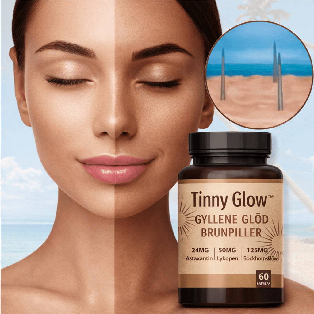 TinnyGlow™ | Naturlig Solbrun Farve på 2 Uger – Uden Sol eller Selvbrunere