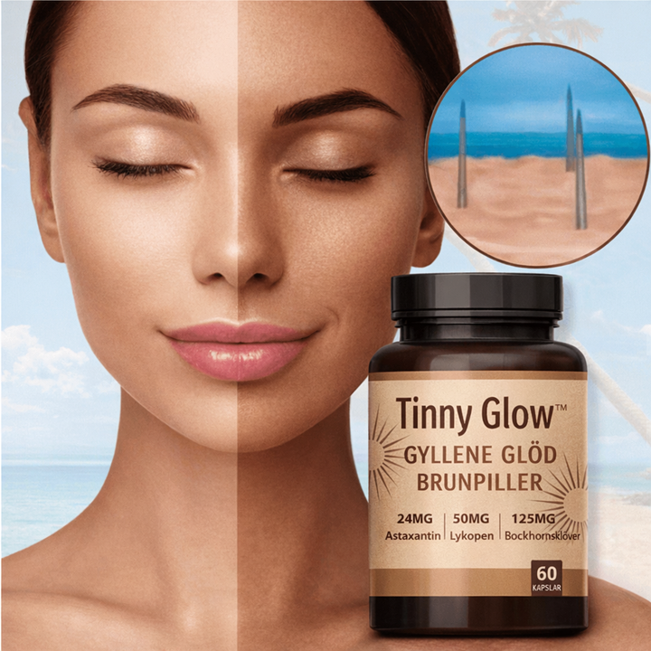 TinnyGlow™ | Naturlig Solbrun Farve på 2 Uger – Uden Sol eller Selvbrunere