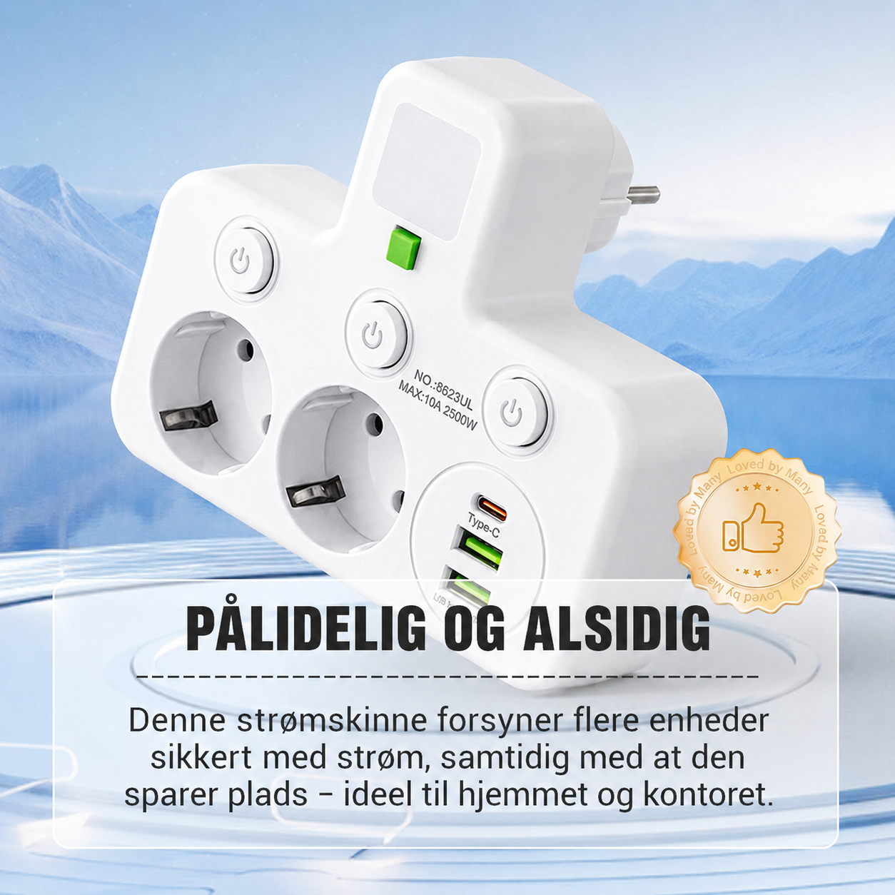 🎉 Nytårsgave – 50 % RABAT!🔌 Intelligent stikdåse med USB og natlys – Alsidig og sikker!