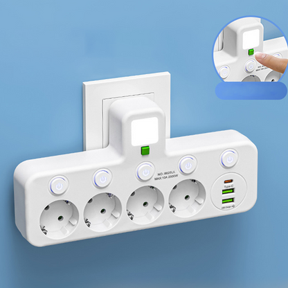 🎉 Nytårsgave – 50 % RABAT!🔌 Intelligent stikdåse med USB og natlys – Alsidig og sikker!