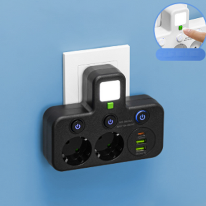 🎉 Nytårsgave – 50 % RABAT!🔌 Intelligent stikdåse med USB og natlys – Alsidig og sikker!