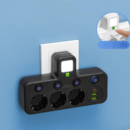 🎉 Nytårsgave – 50 % RABAT!🔌 Intelligent stikdåse med USB og natlys – Alsidig og sikker!