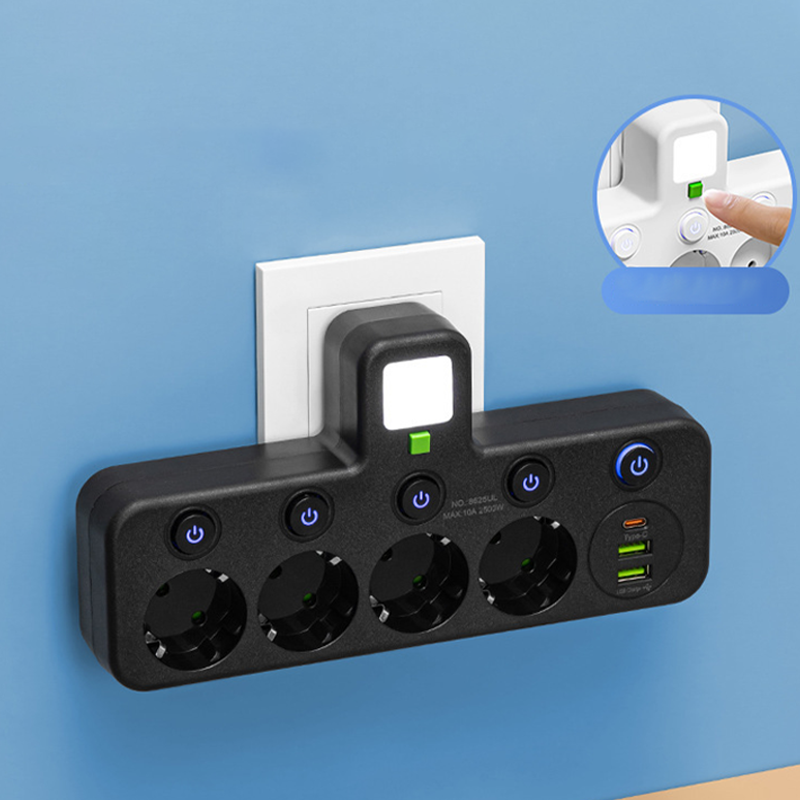 🎉 Nytårsgave – 50 % RABAT!🔌 Intelligent stikdåse med USB og natlys – Alsidig og sikker!