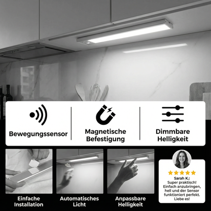 Trådløs LED-indbygget lampe med bevægelsessensor – magnetisk og dæmpbar